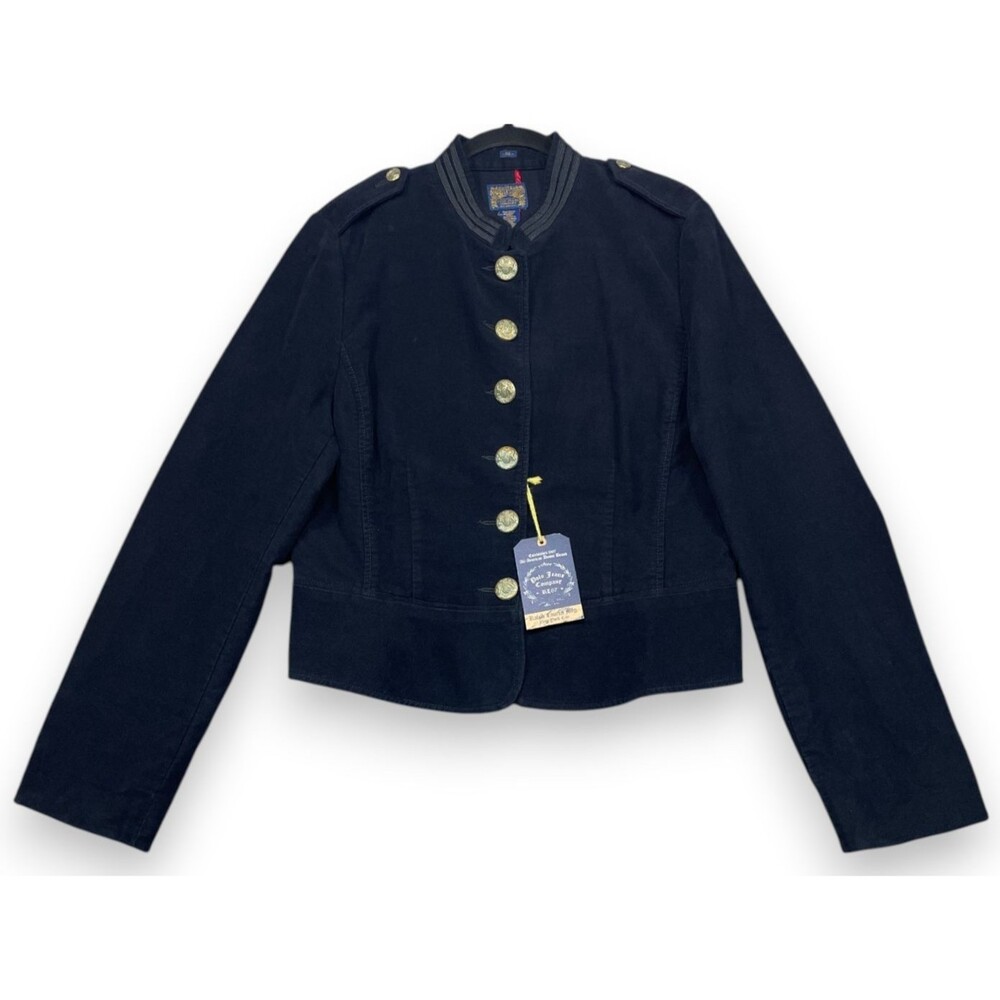Polo Jeans Ralph Lauren Jacket Womens XL Black Military Officer 90s Y2K New